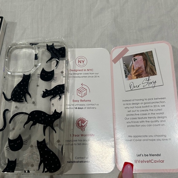 Velvet Caviar Protective Phone Case with Black and White Design - Picture 4 of 5